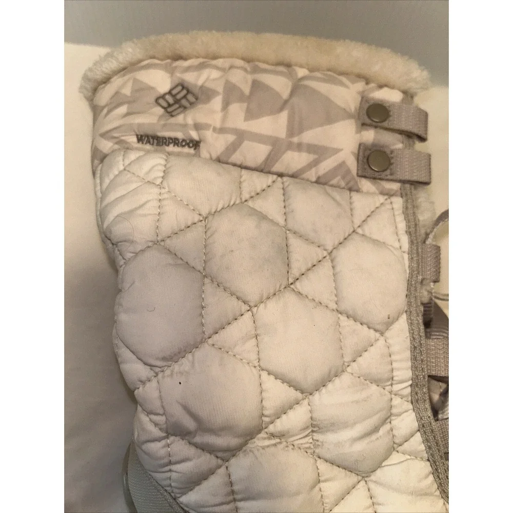 Columbia minx mid ll Stone cream‎ quilted winter boot women's size 8.5